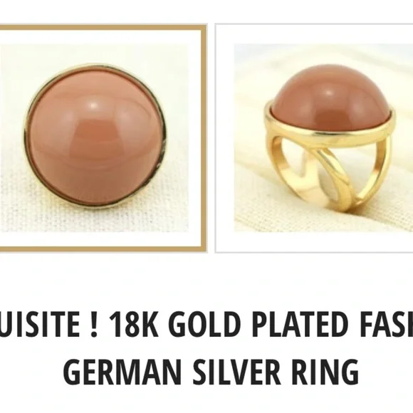 Chic Gold and Brown Stone Ring - Picture 3 of 3